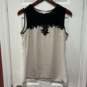 Coldwater Creek Tank Top Sleeveless Blouse Undershirt Size XS Black Gold